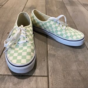 Green Checkered Vans Authentic